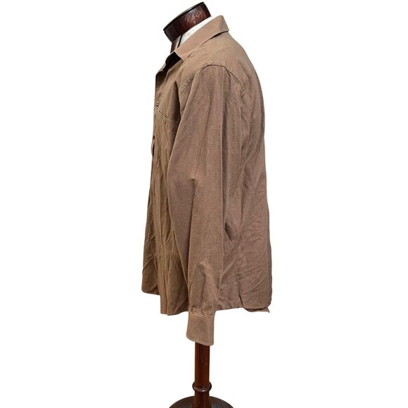 Viyella Mens Shooting Shirt Wool Blend Orange Green Houndstooth Long Slv Size Lg - Picture 4 of 9